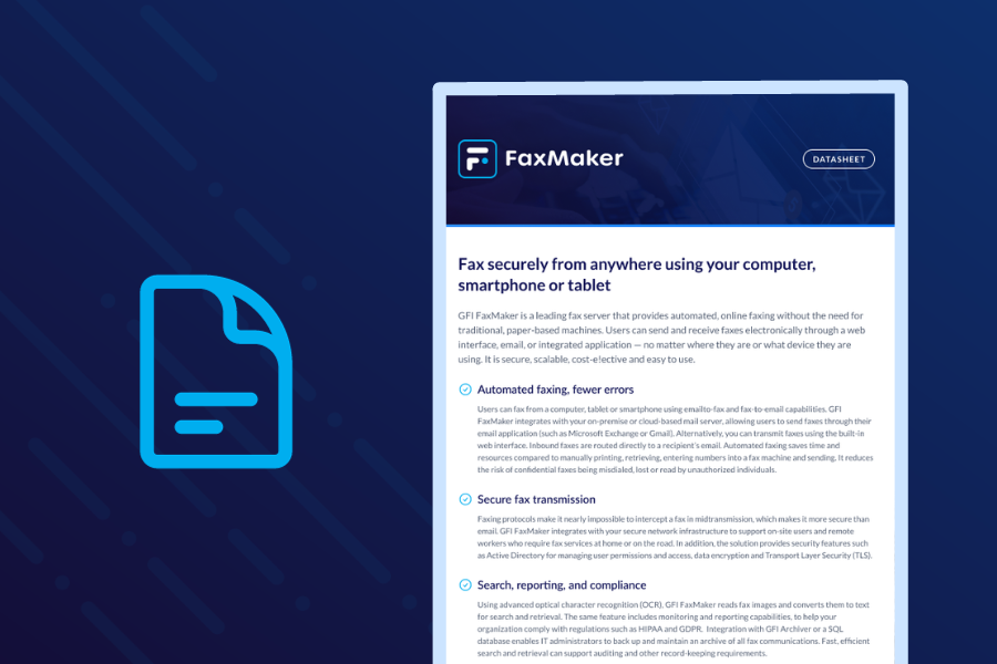 Datasheet for GFI FaxMaker