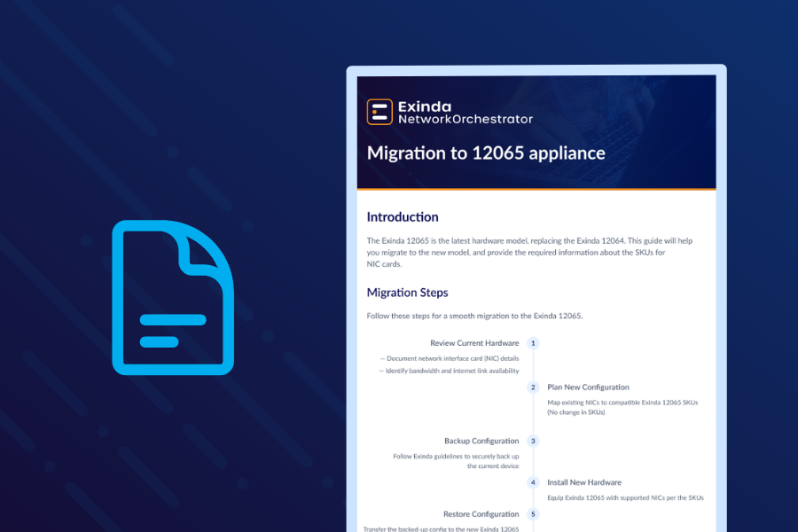 GFI Exinda - Migration to 12065 appliance