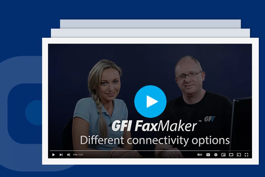 Různé možnosti připojení v GFI FaxMaker