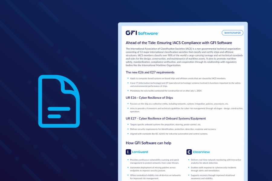 Ahead of the Tide: Ensuring IACS Compliance with GFI Software