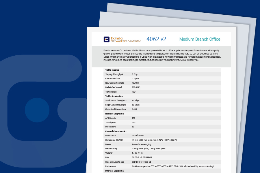 Datasheet for GFI Exinda 4062