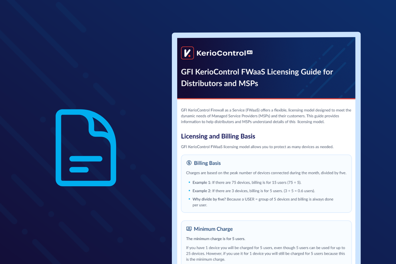 GFI KerioControl FWaaS Licensing Guide for Distributors and MSPs