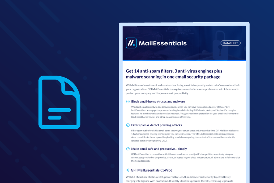 Datasheet for GFI MailEssentials