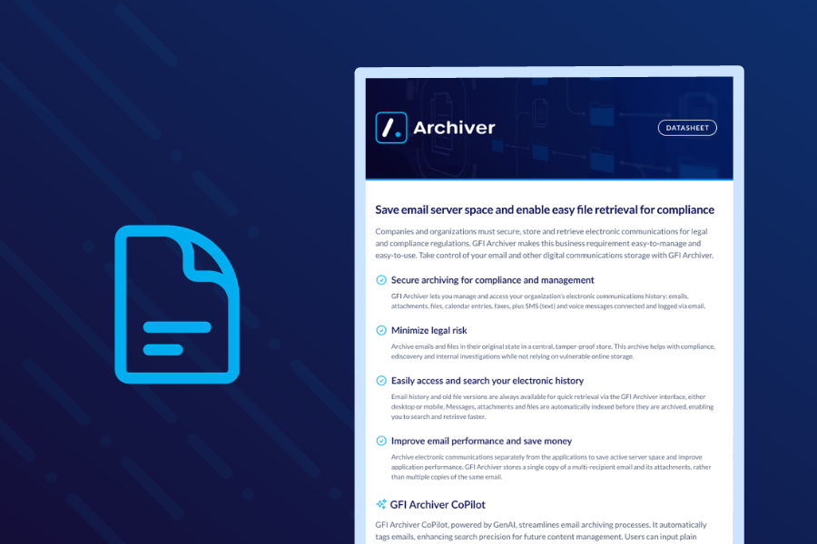 Datasheet for GFI Archiver (English)