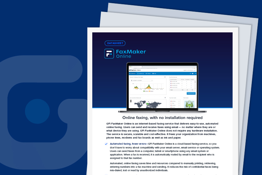 Datasheet for GFI FaxMaker Online