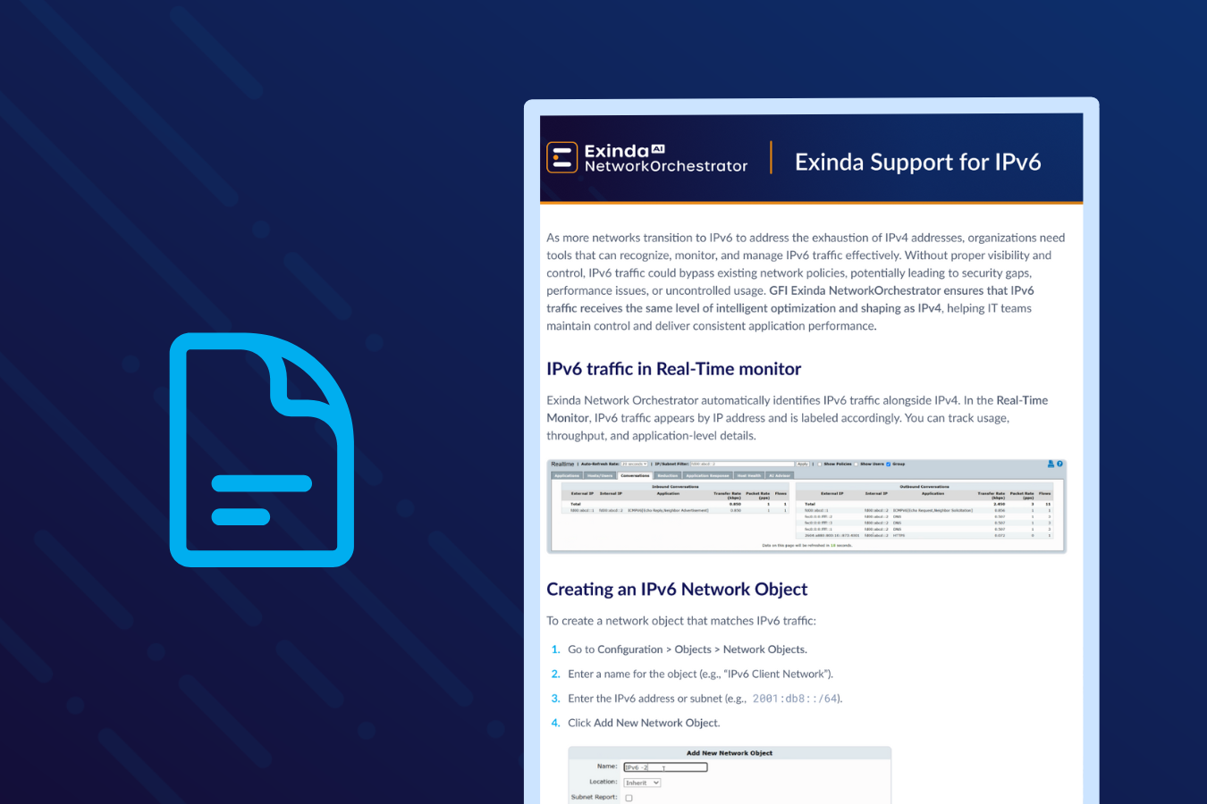 Exinda Support for IPv6 (Spanish)