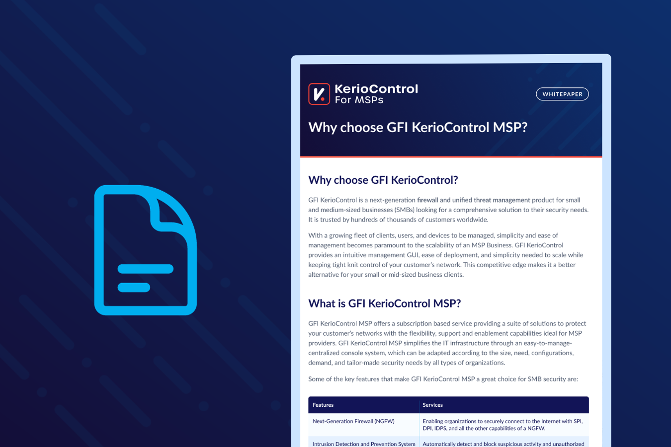 Why choose GFI KerioControl MSP