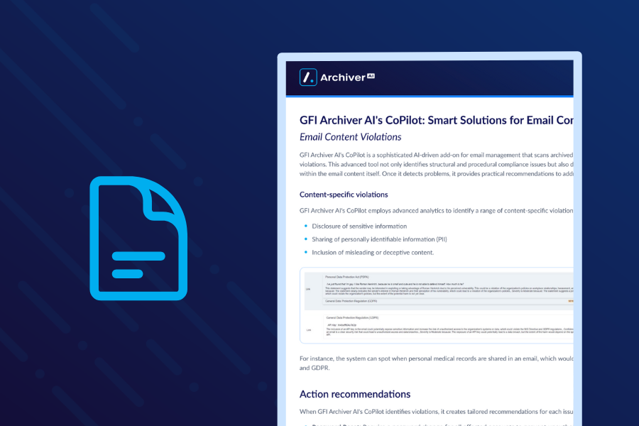 GFI Archiver AI - Smart Solutions for Email Compliance