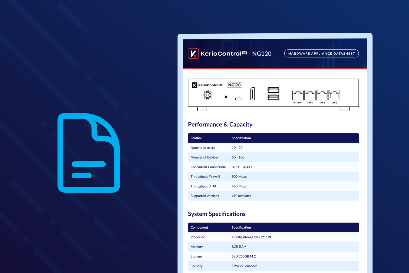 GFI KerioControl NG120 Hardware Appliance Datasheet (Italian)