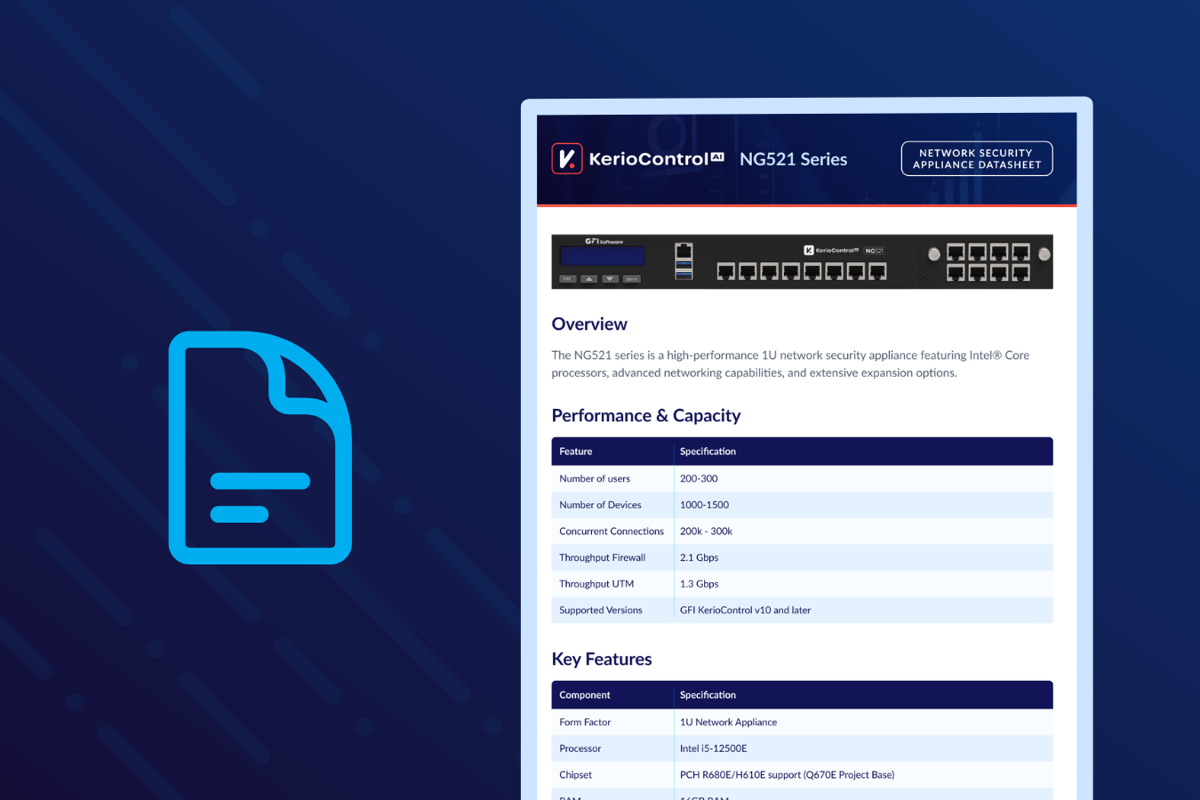 GFI KerioControl NG521 Series Network Security Appliance Datasheet
