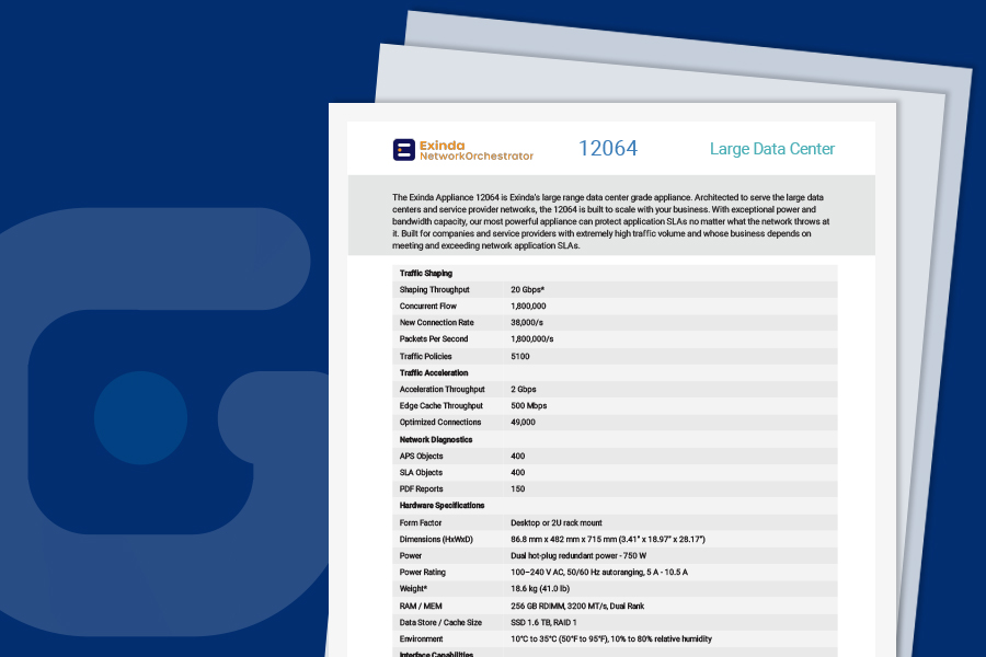 Datasheet for GFI Exinda 12064