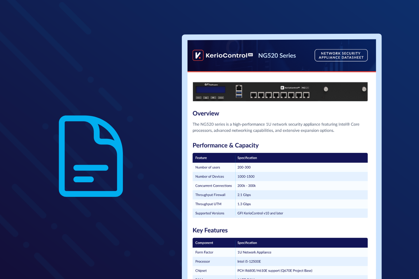 GFI KerioControl NG520 Series Network Security Appliance Datasheet (Italian)
