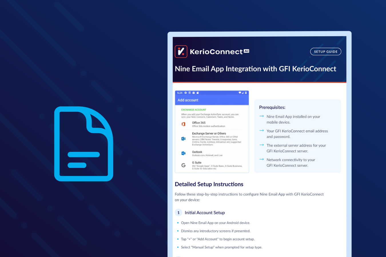 Nine Email App Integration with GFI KerioConnect