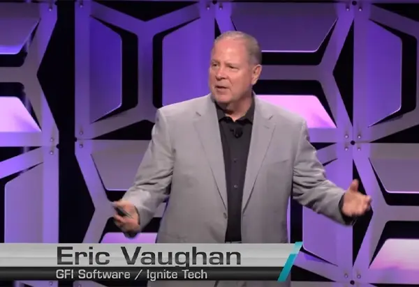 Eric Vaughan, amministratore delegato di IgniteTech, alla Generative AI Expo dal titolo «AI o niente: la rivoluzione imprescindibile».