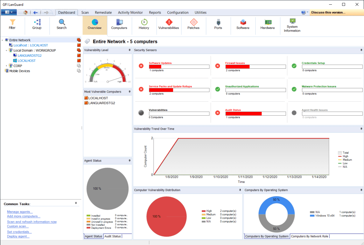Analysing scan results from the scan results overview and details panes