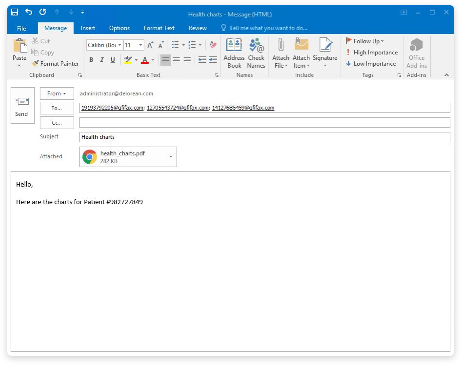 Ein Fax in Microsoft Outlook mit GFI FaxMaker Online erstellen